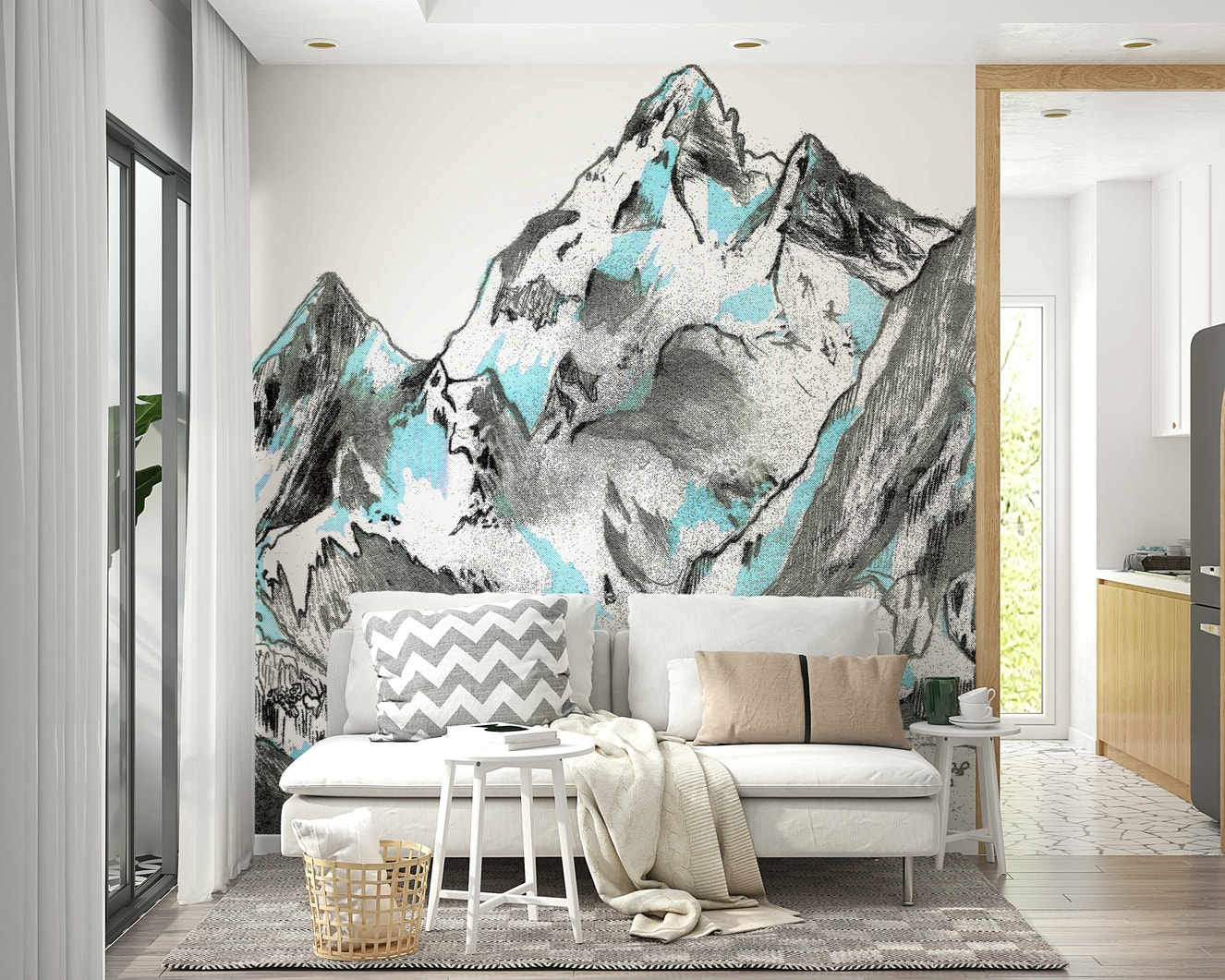 Glacial Heights wall mural with icy mountains
