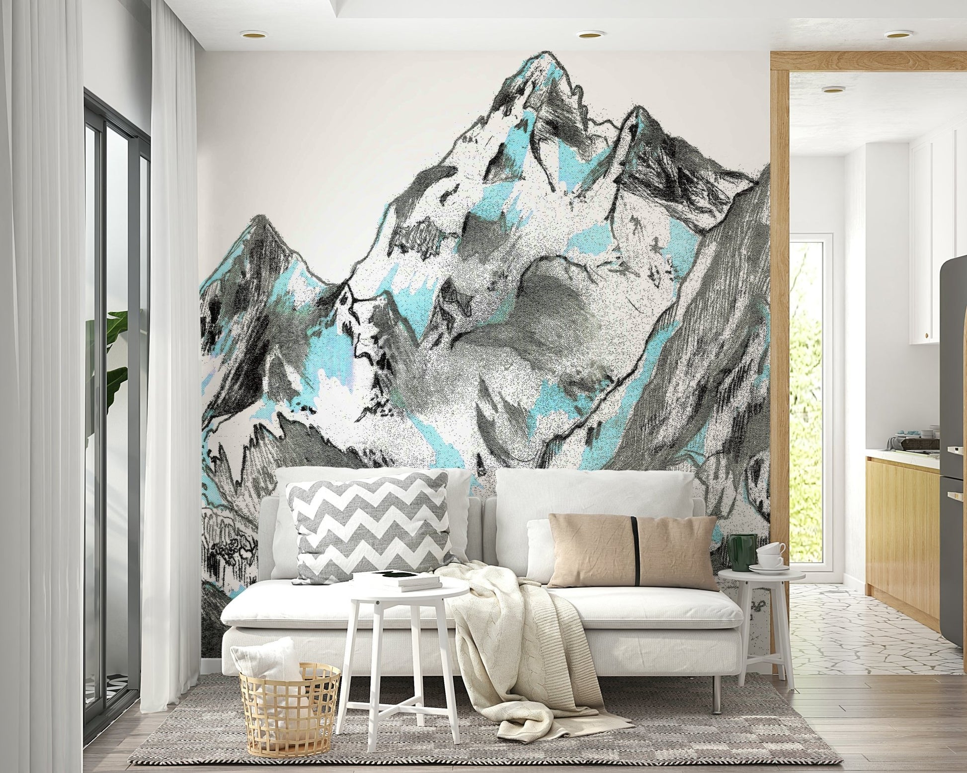 Glacial Heights wall mural with icy mountains

