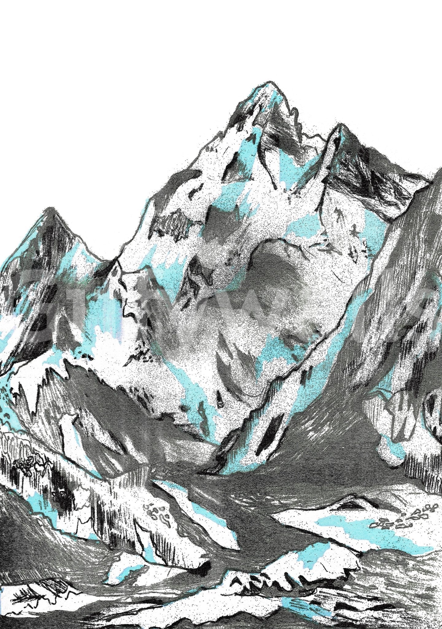 Abstract glacial wall art for bedrooms
