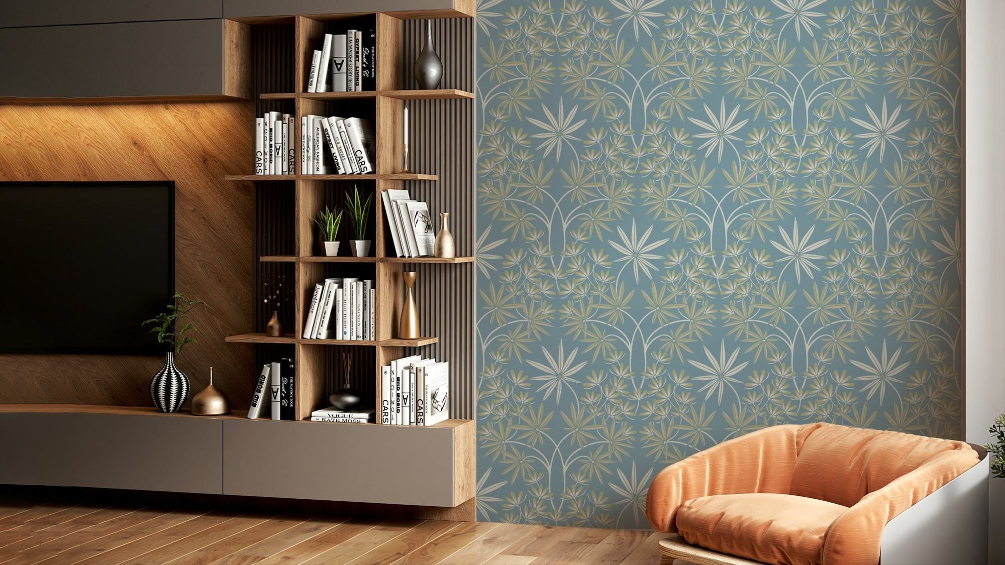 Floral damask wallpaper design. GD2922

