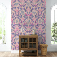 Elegant damask wall covering.

