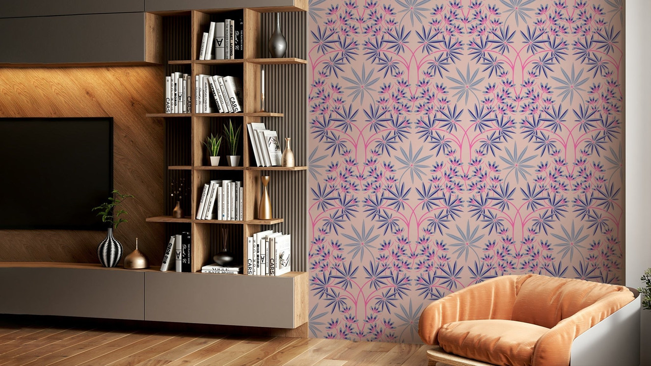 Sophisticated living room wallpaper.

