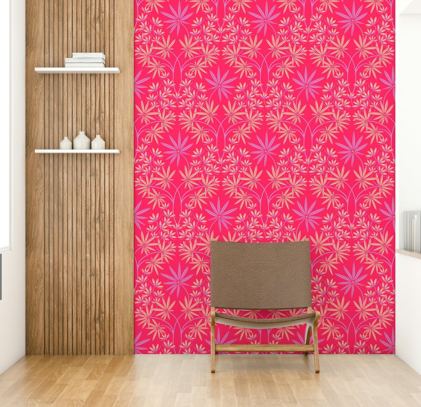 Floral damask wallpaper design.

