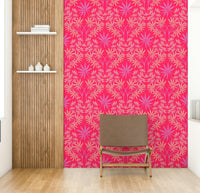 Floral damask wallpaper design.

