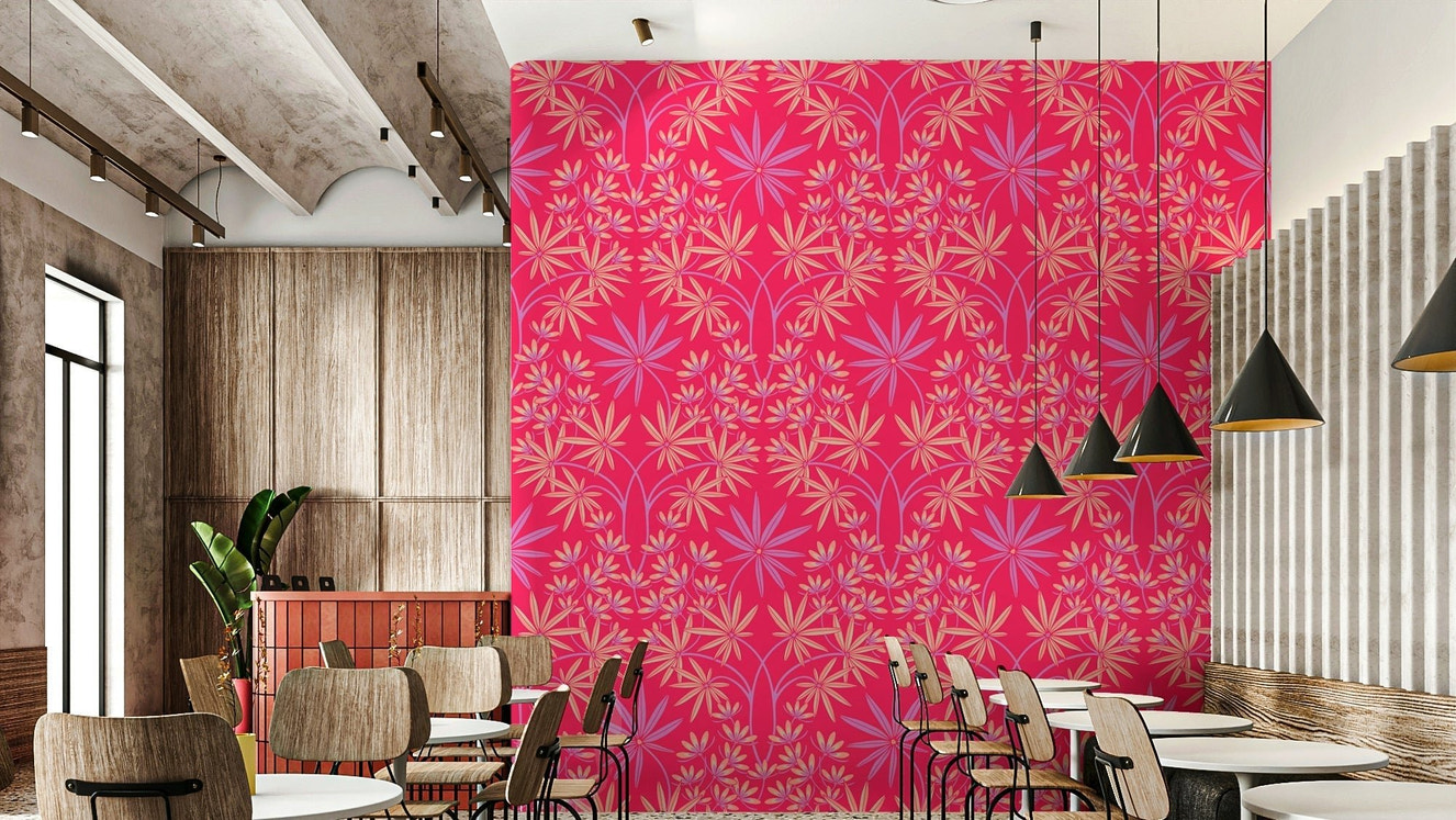 Fuchsia and hot pink floral pattern.

