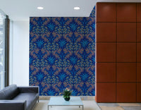 Classic floral motif wallpaper.

