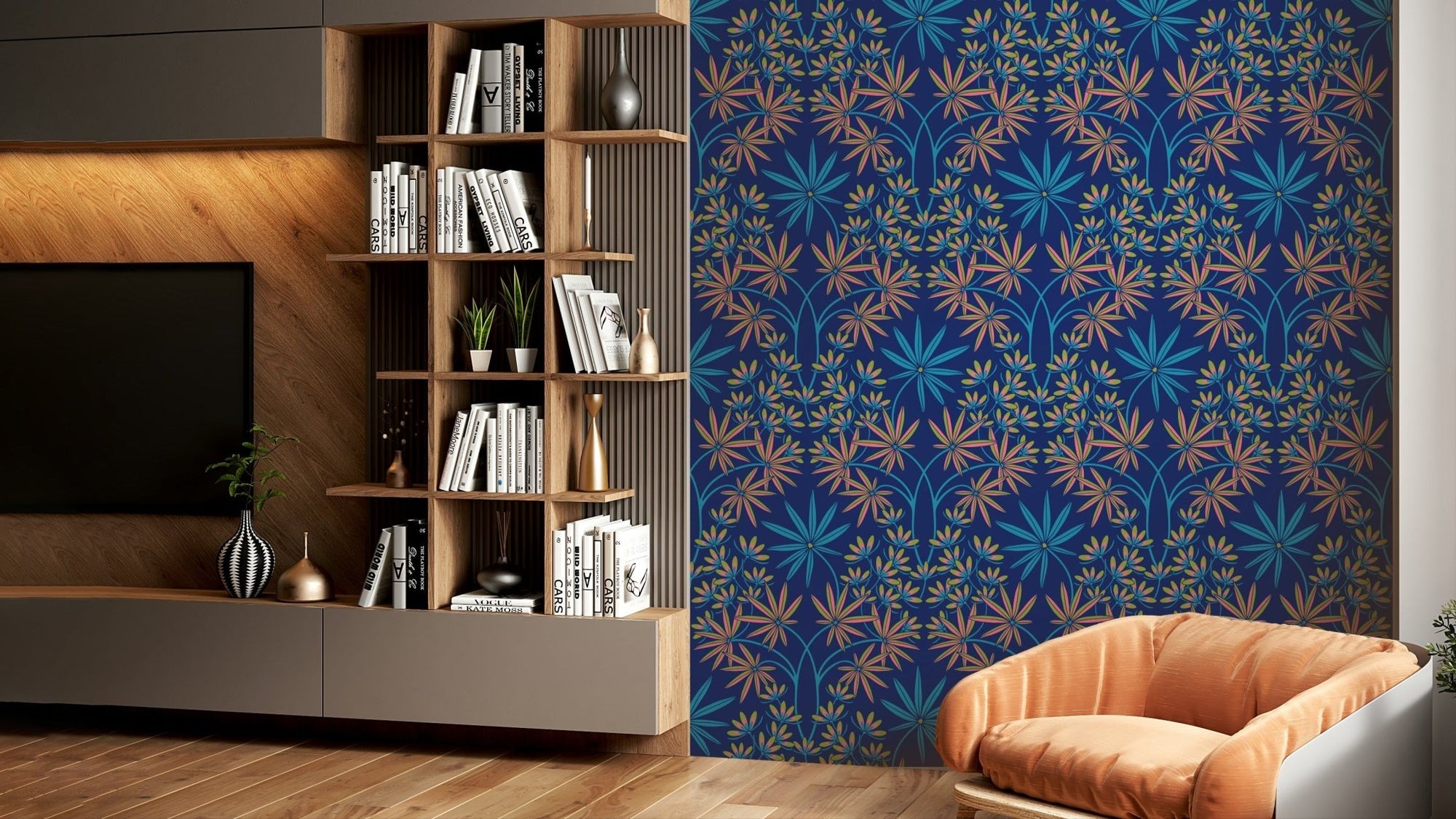 Floral damask wallpaper design. GD2918


