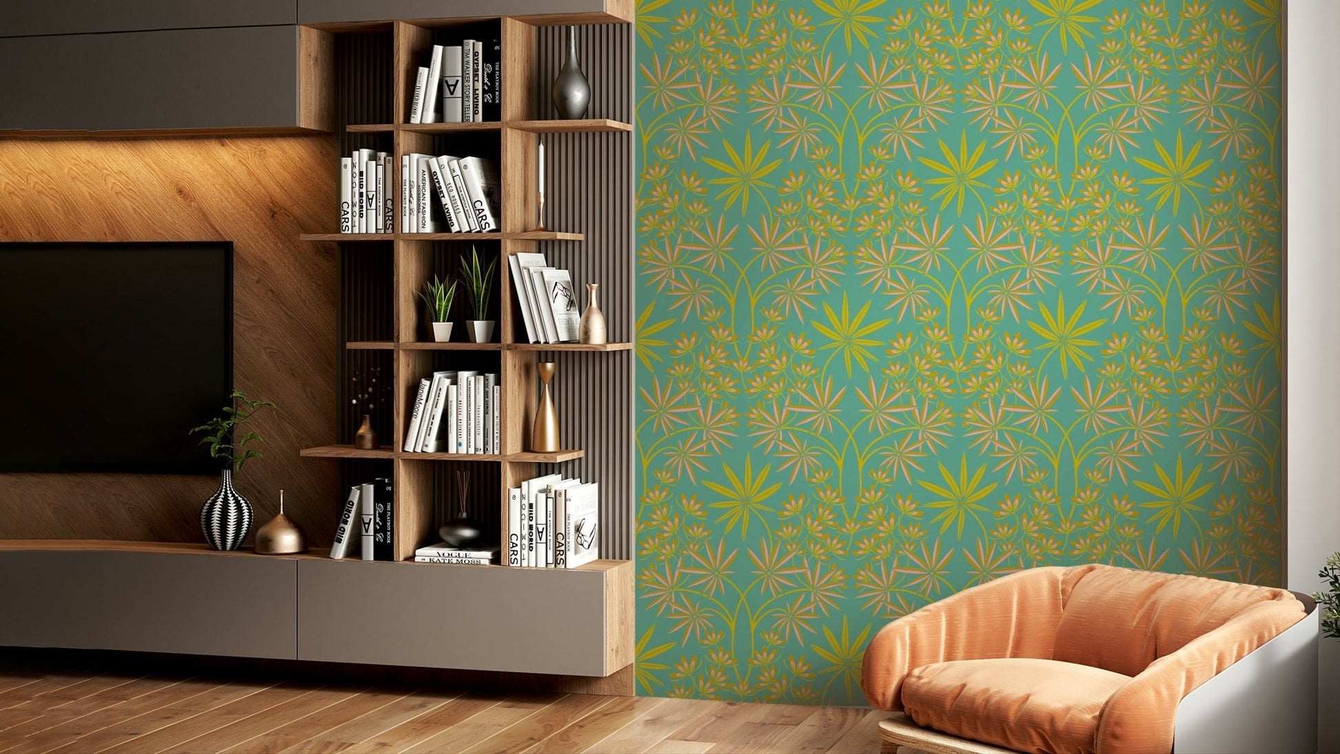 Ornate floral design for walls.

