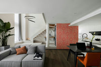 Orange and coral floral pattern.

