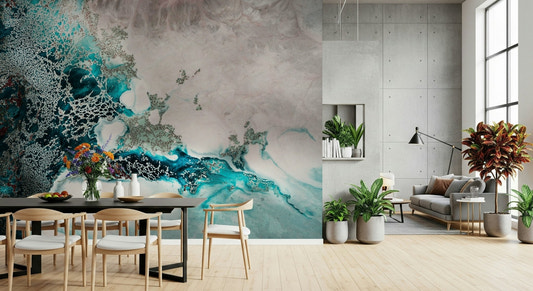A beautiful abstract texture wallpaper mural with glittering depths.