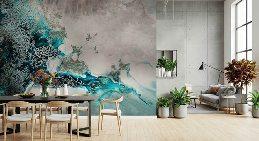 A beautiful abstract texture wallpaper mural with glittering depths.