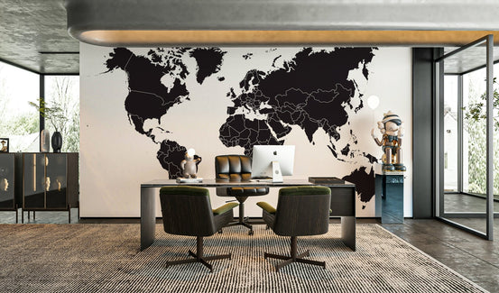 Global Perspective world map wall mural, GD2040