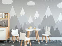 Misty grey mountain wall decor
