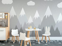 Misty grey mountain wall decor
