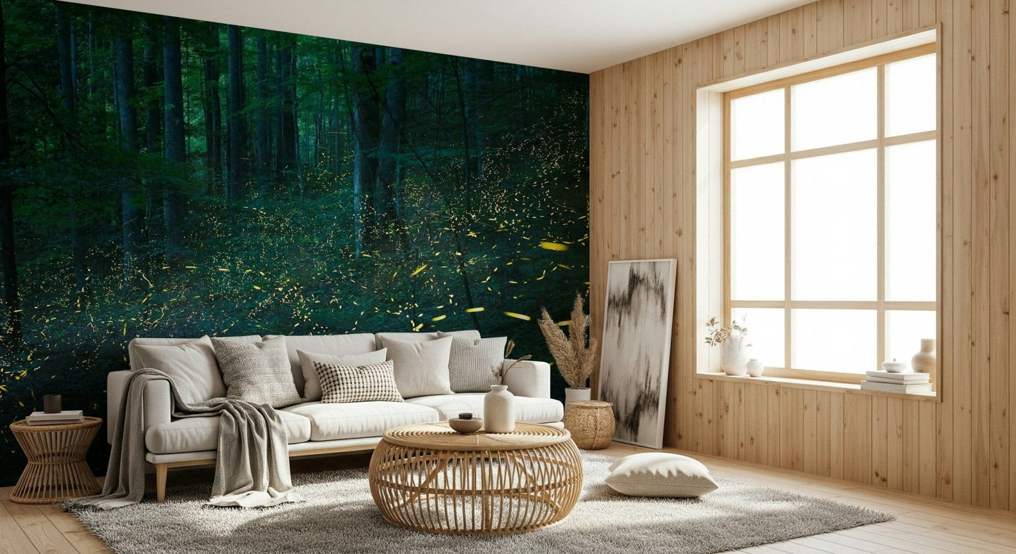 An artistic soft focus landscape mural on scenic wallpaper.