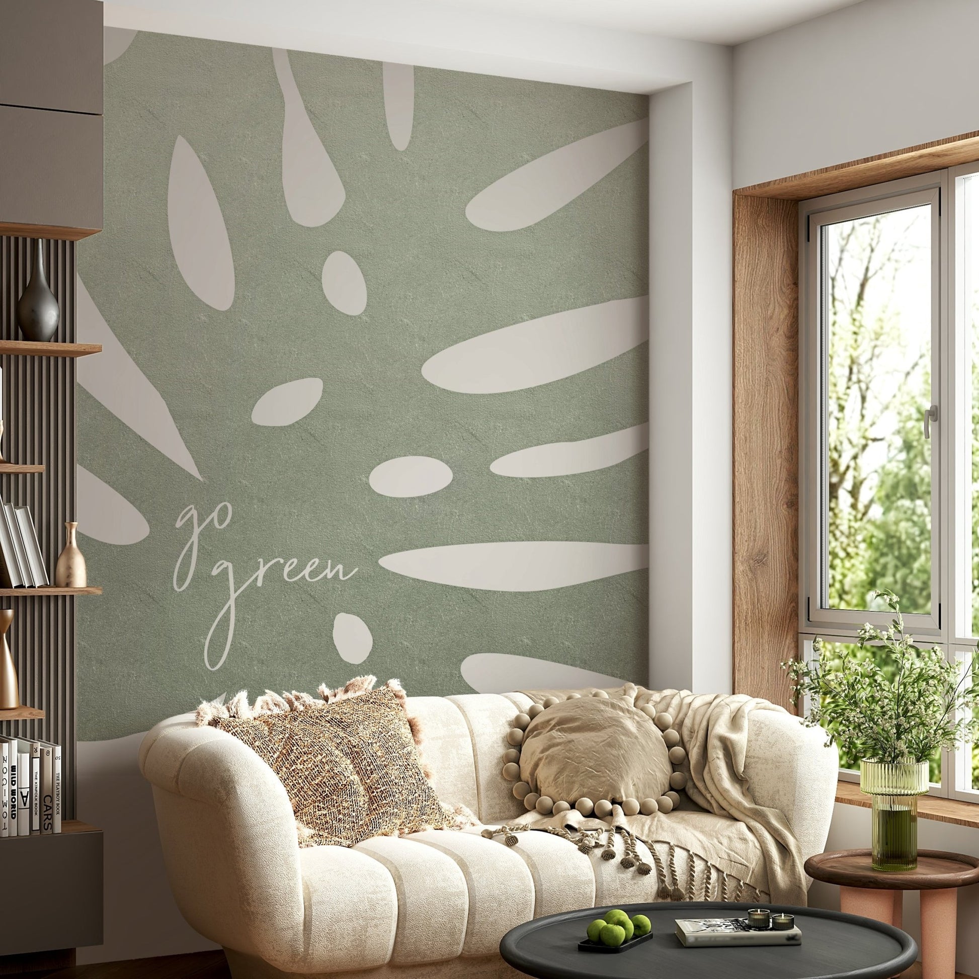Go Green wall mural for living space

