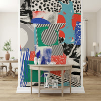 A beautiful abstract art wallpaper mural with an upward flowing design.