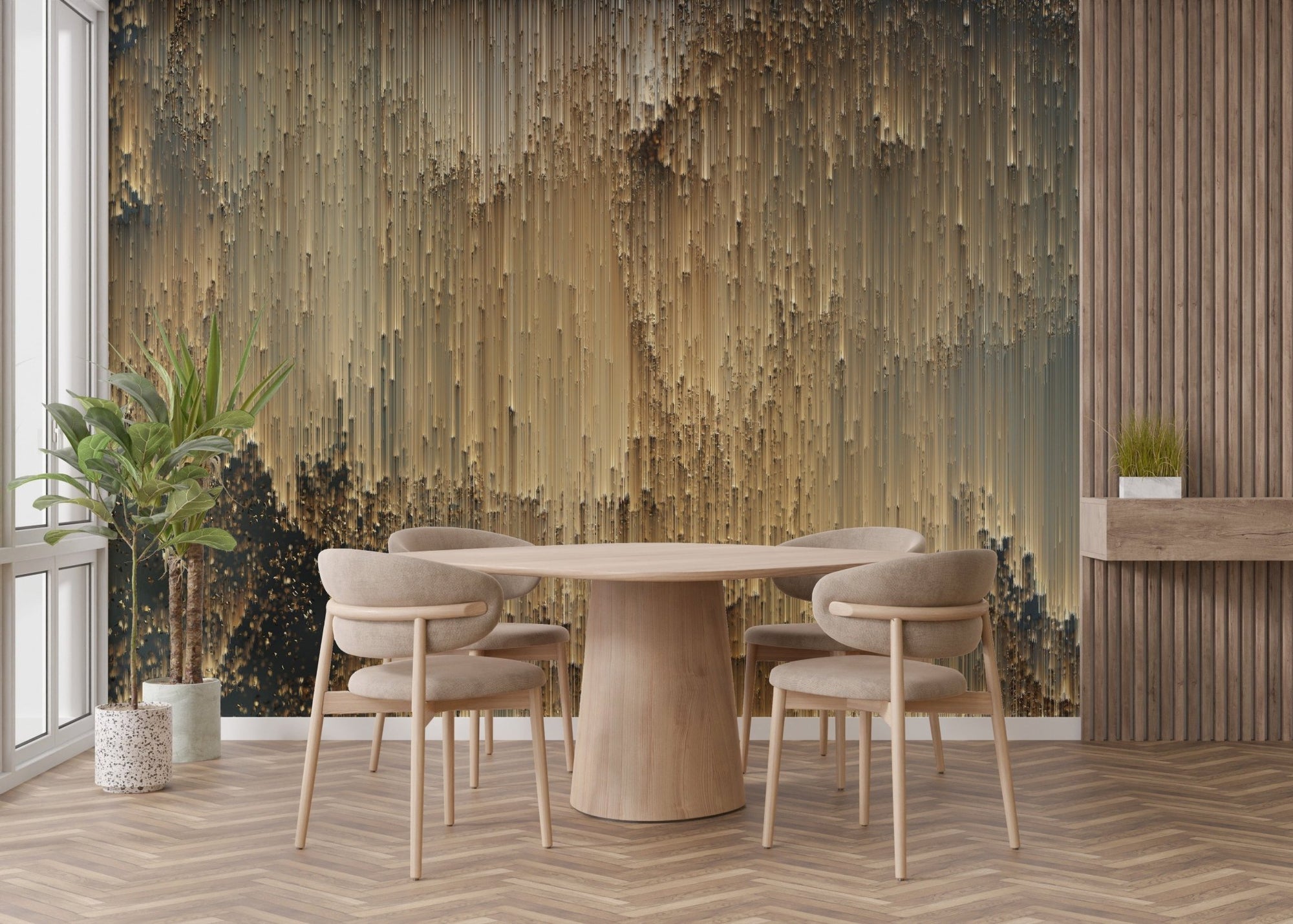 Gold Falling Light Pixels wallpaper for walls A723