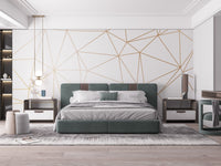 Luxurious metallic polygon mural design
