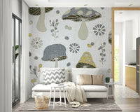 Subtle mushroom design wallpaper texture

