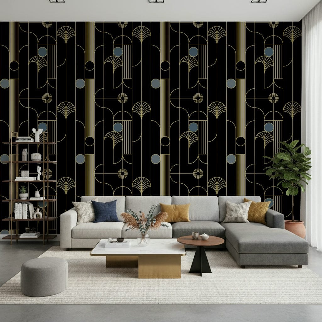 Golden Arcadia Harmony Deco Wallpaper⁠