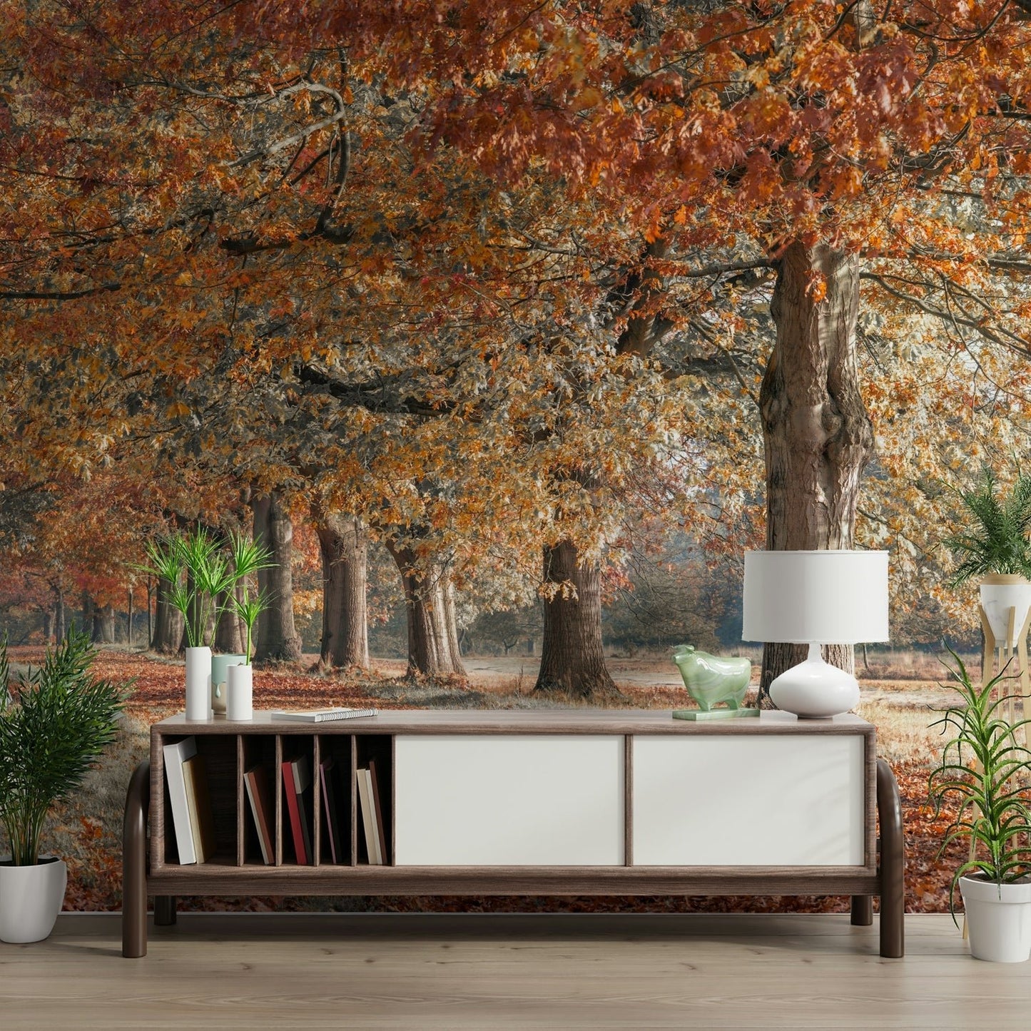 Golden autumn scenery mural for living rooms

