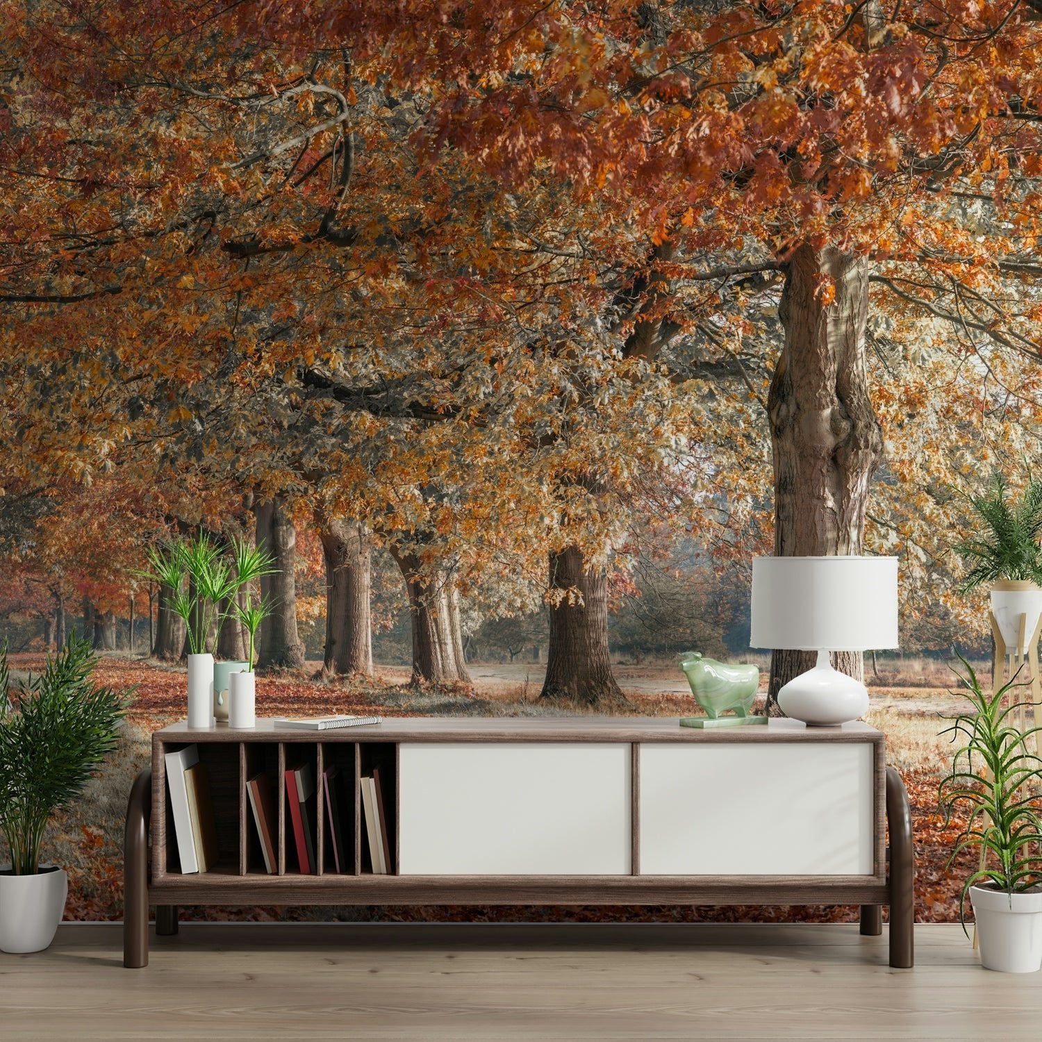 Golden autumn scenery mural for living rooms


