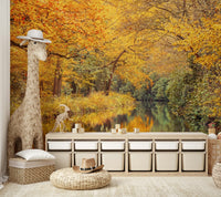 The colors are vibrant tones of gold, red, and orange.

