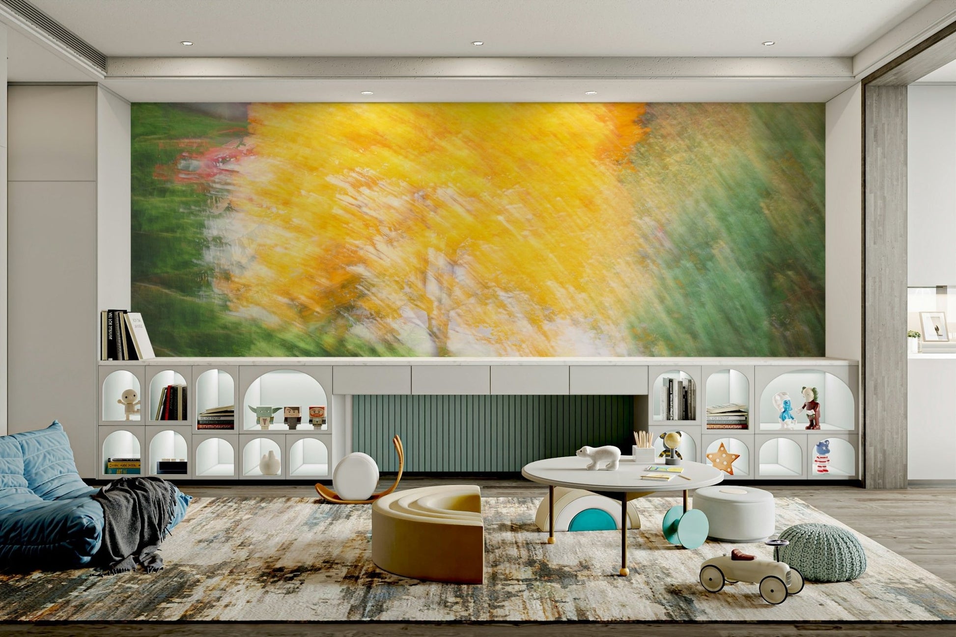 Golden Autumn Tree - Abstract Nature Photography - Vibrant Fall Colors Wall Mural