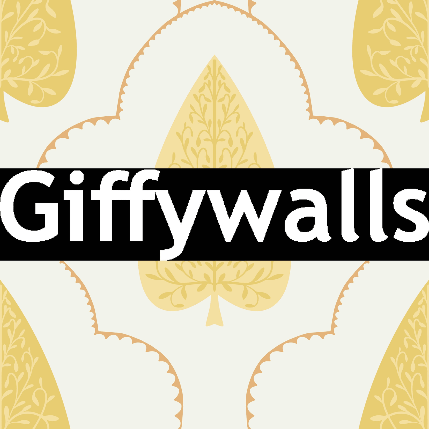 Almond colored leaf mural displaying detailed Golden Branch filigree.