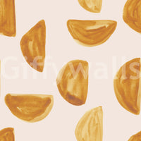 Refreshing Golden Brushstrokes Wallpaper with artistic abstract design