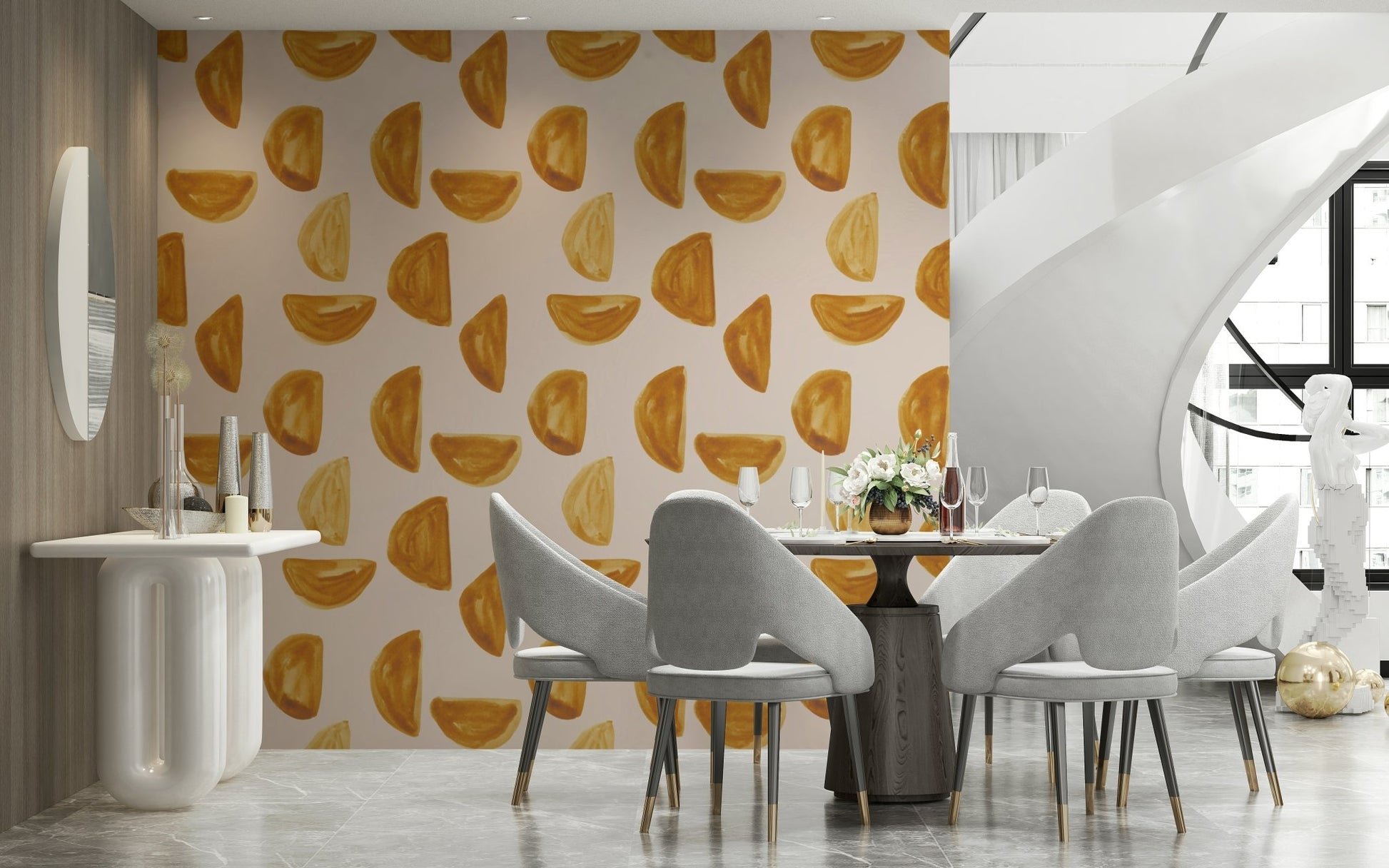 Sophisticated Golden Brushstrokes Wallpaper for living room walls