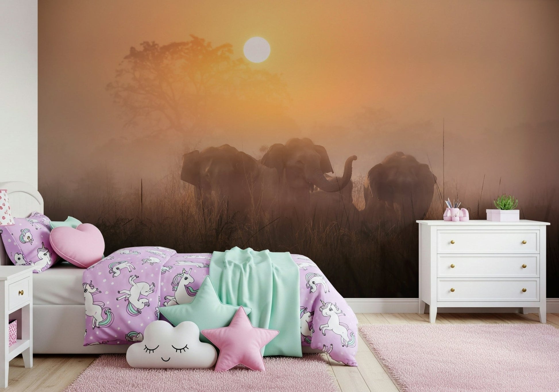 A contemplative gentle design wallpaper mural for a feature wall., GD5860