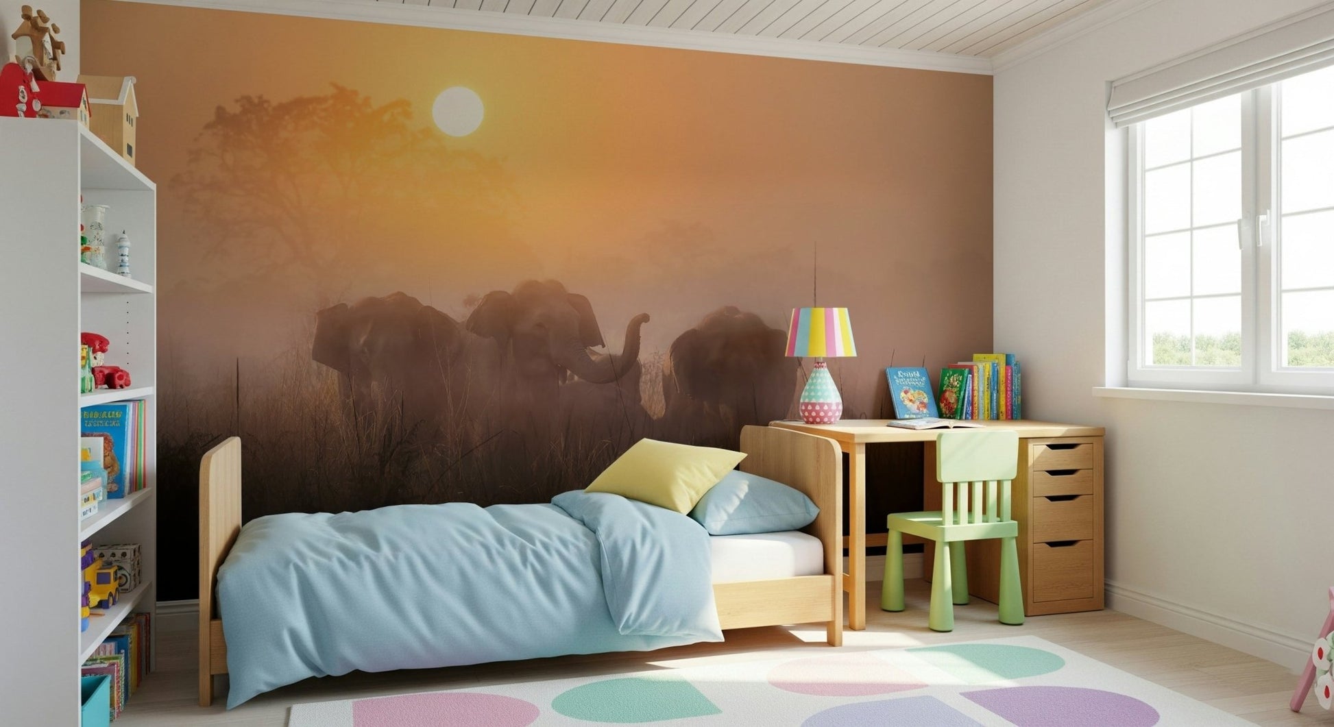 A graceful subtle pattern wall mural in warm, golden tones., GD5860