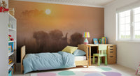 A graceful subtle pattern wall mural in warm, golden tones., GD5860