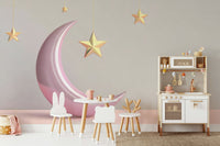 Soft golden and pink tones mural for tranquil interiors

