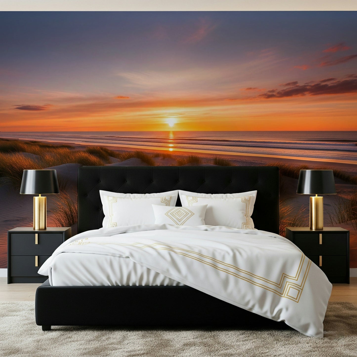 Golden Dune Dawn Wall Mural featuring soft morning sunlight, GD7888