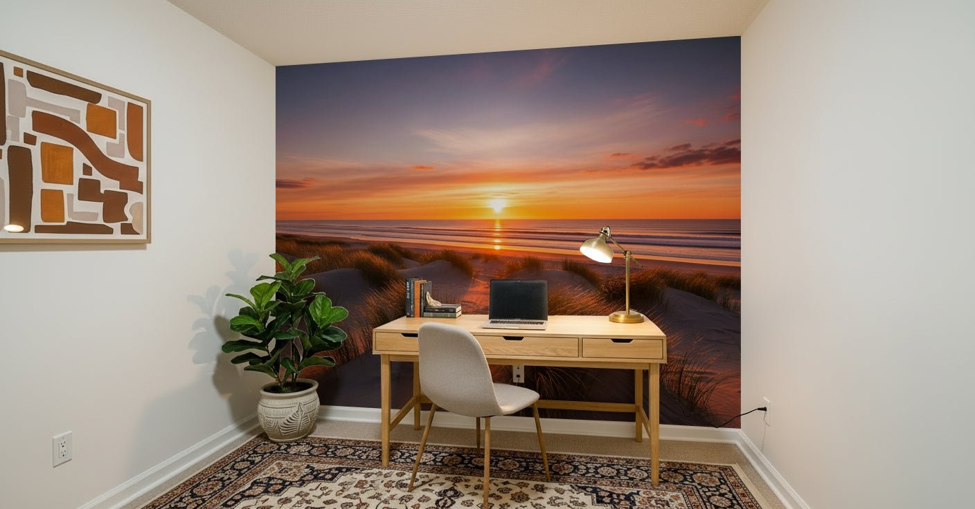 Textured desert landscape wall mural for an office feature wall, GD7888