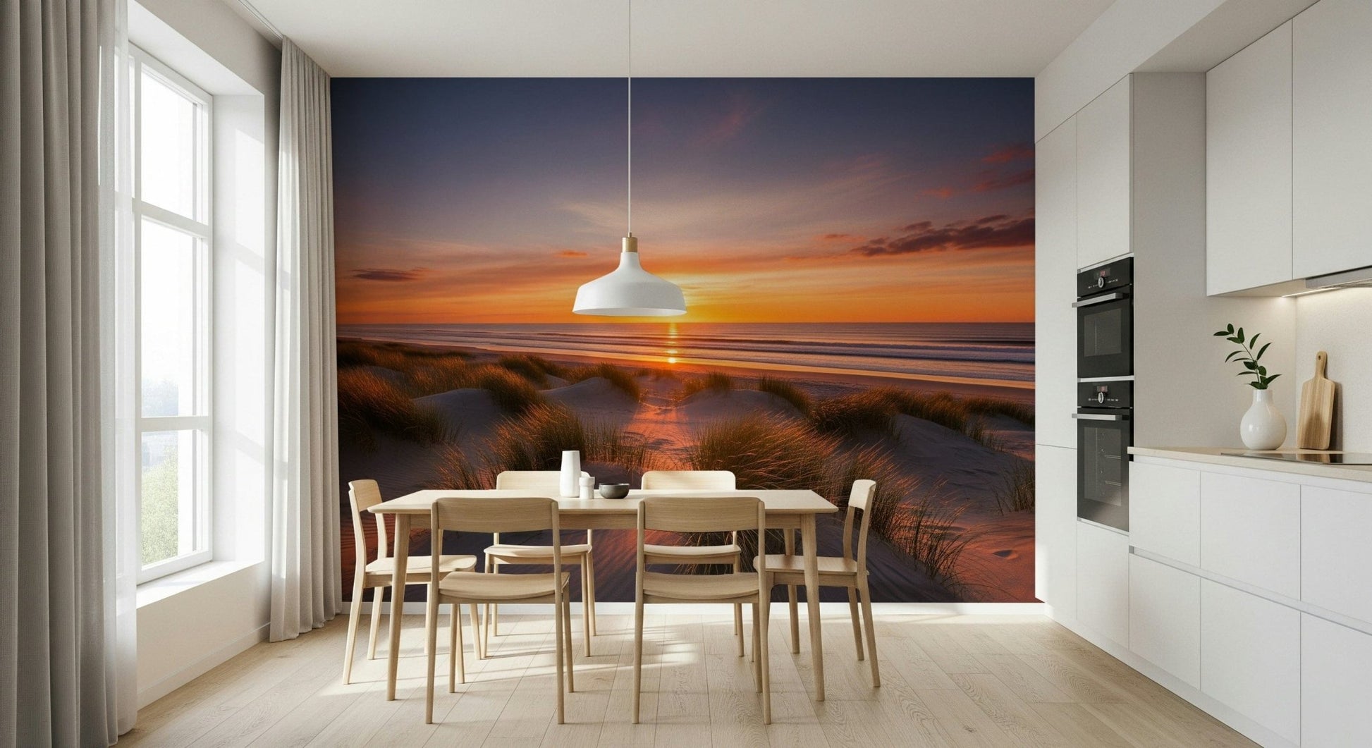 Warm orange sand dunes wallpaper for a minimalist bedroom, GD7888