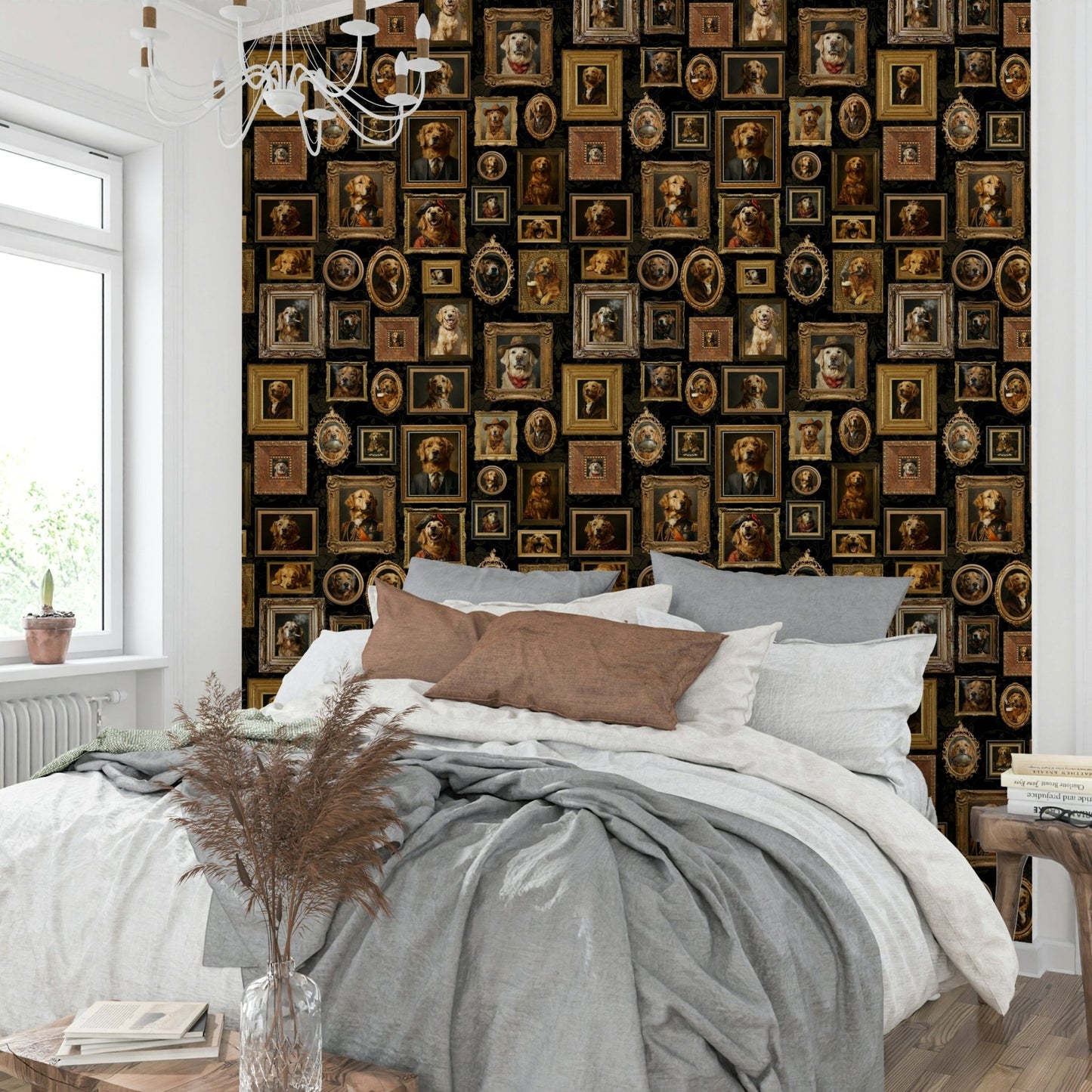 Dogs portrayed with classic dignity and elegance.

