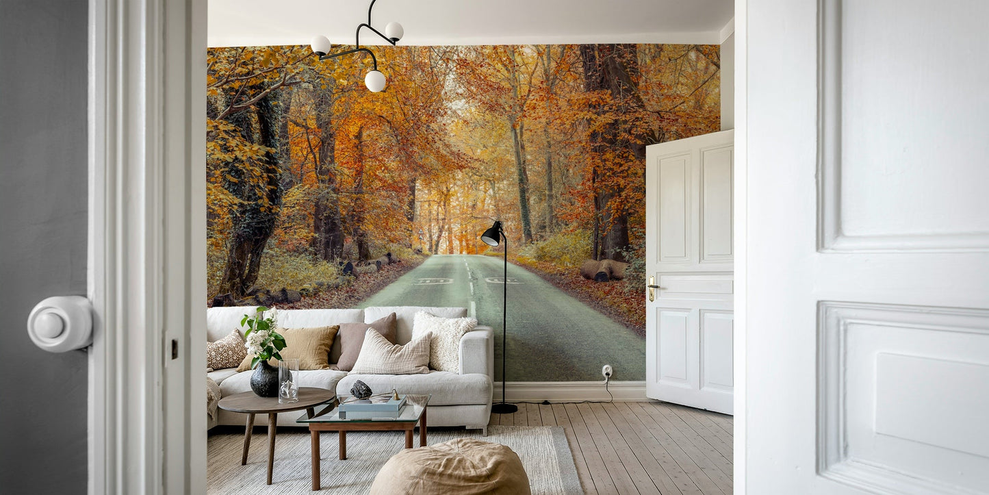 Peaceful forest mural with sunlight, GD2027