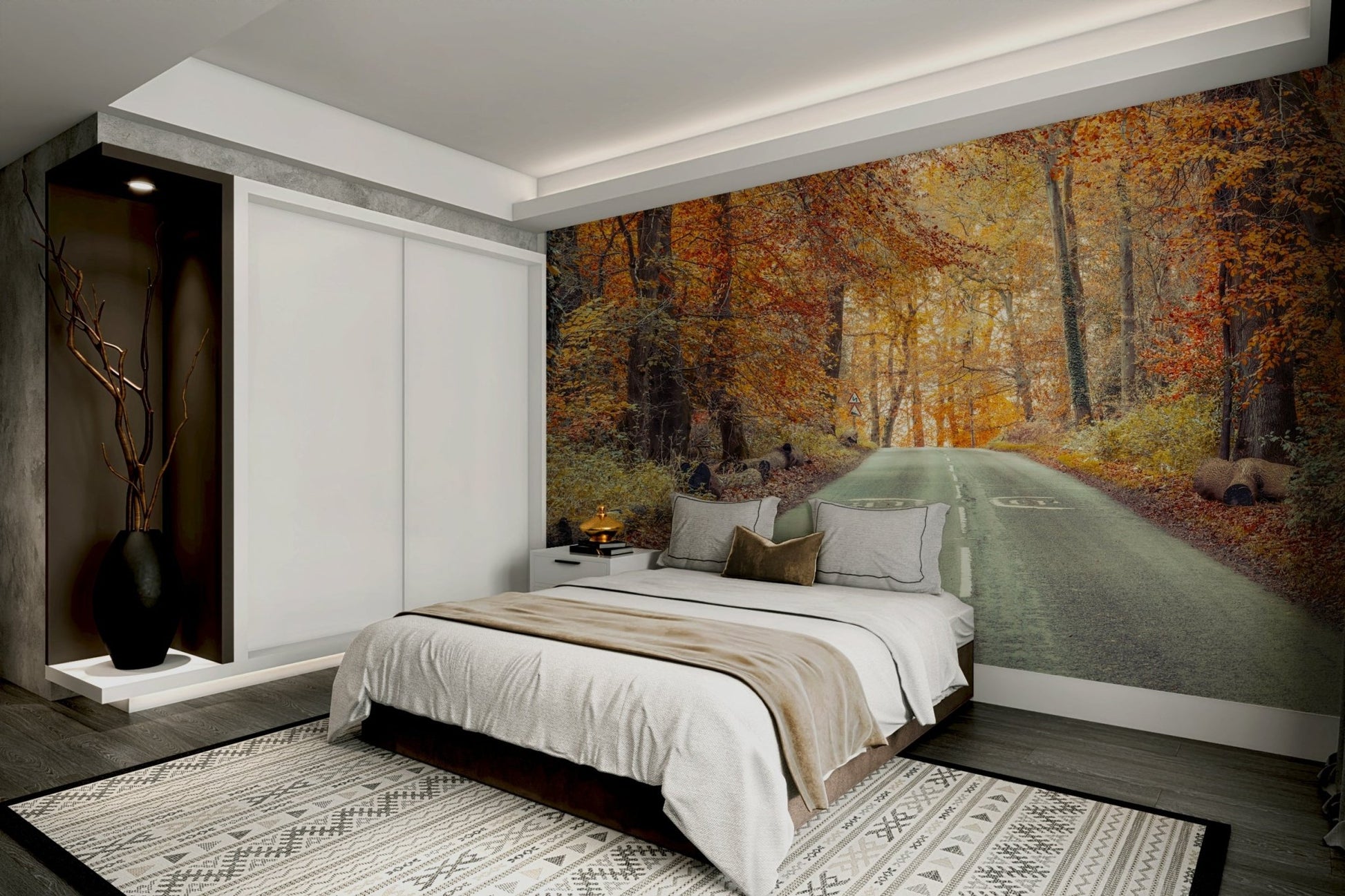 Nature trail mural with golden tones, GD2027