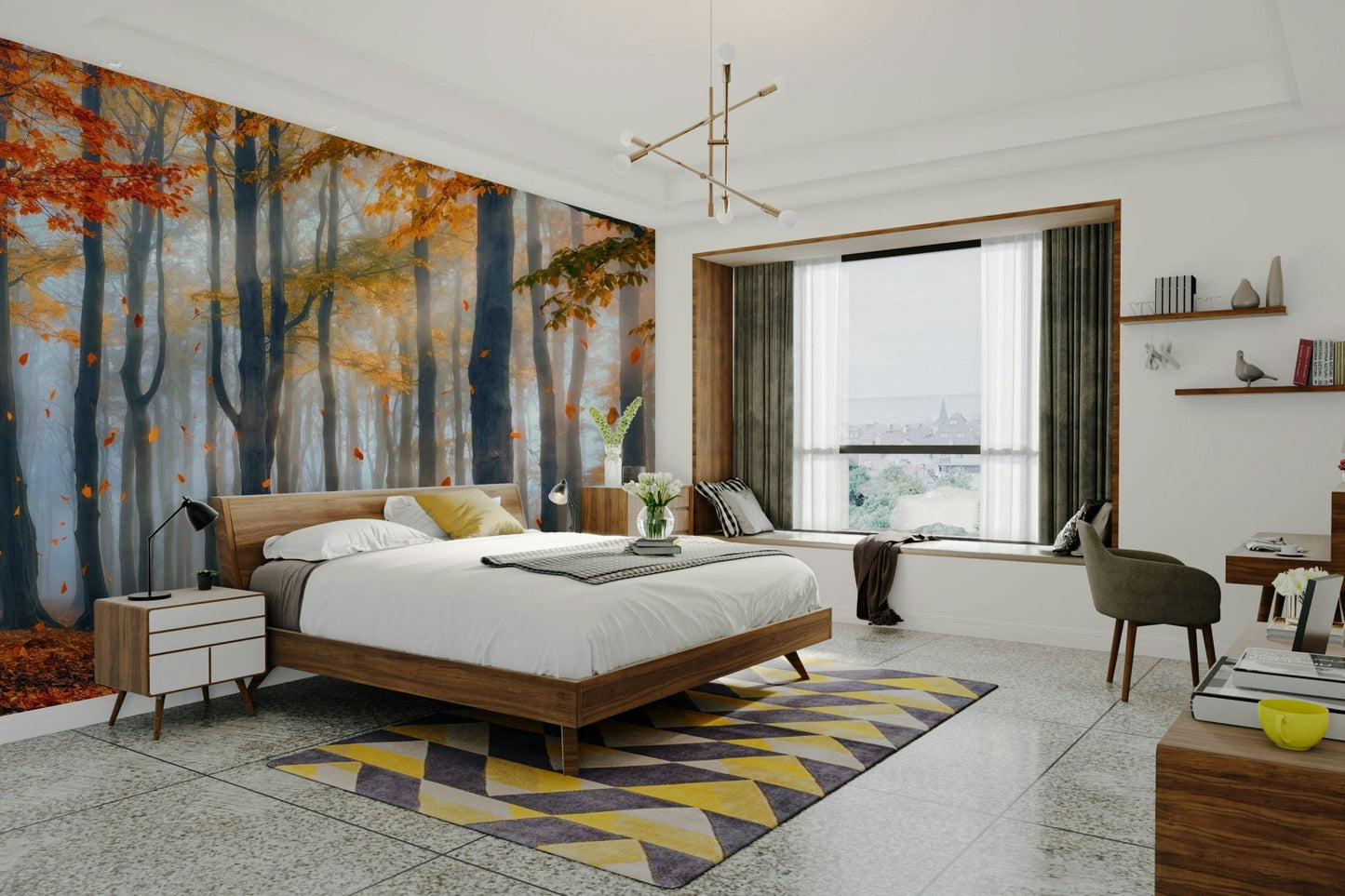 The colors are warm and gentle, with golds, yellows, and browns.

