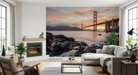 Bay sunset views run along the hallway with this Golden Gate Bridge wall mural.
GD9532