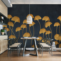 Botanical Ginkgo Leaves Wall Mural
