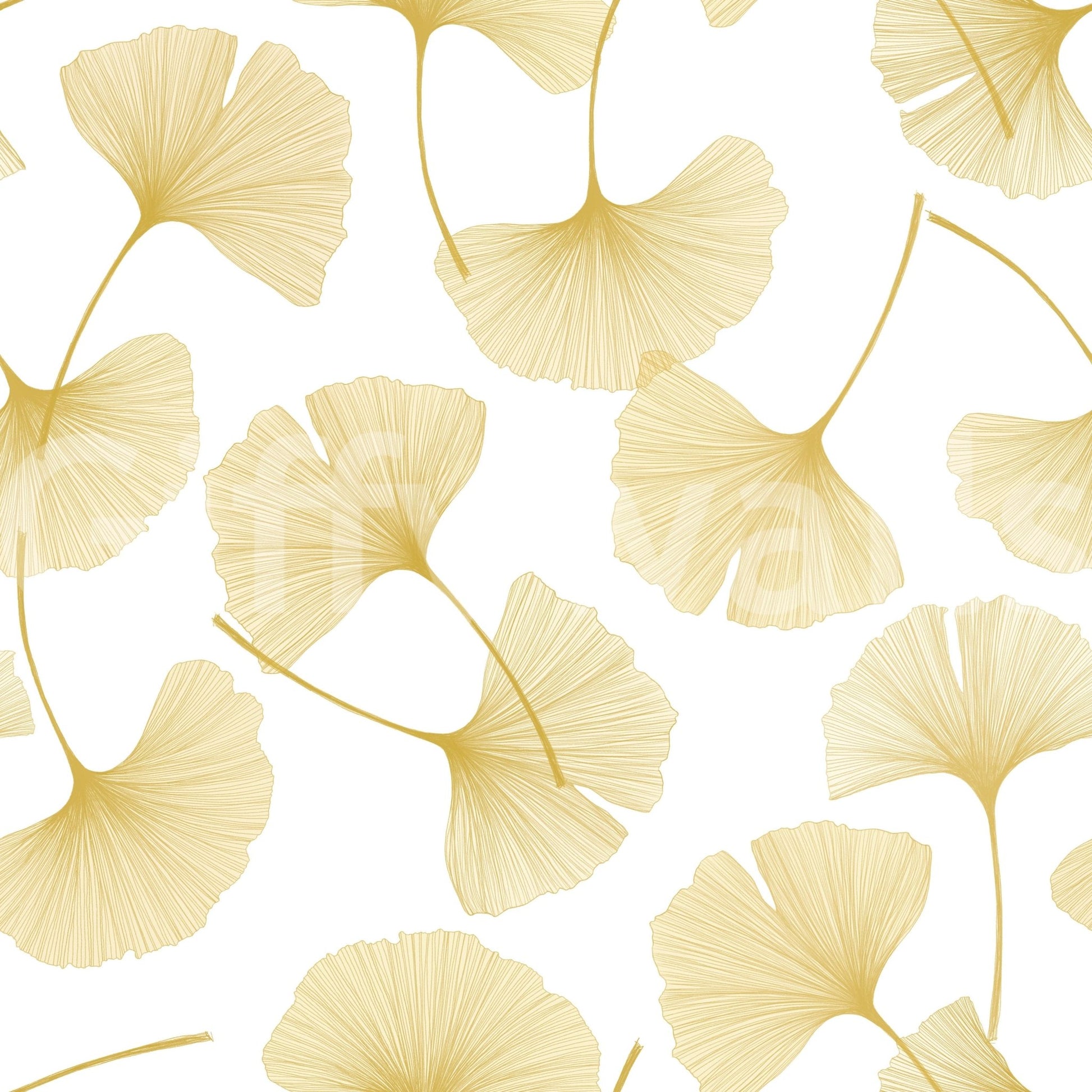 Golden Ginkgo Breeze Wallpaper wallpaper mural for a creative studio setting.