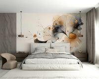 Golden ginkgo leaf mural for upscale wall decor., GD1604