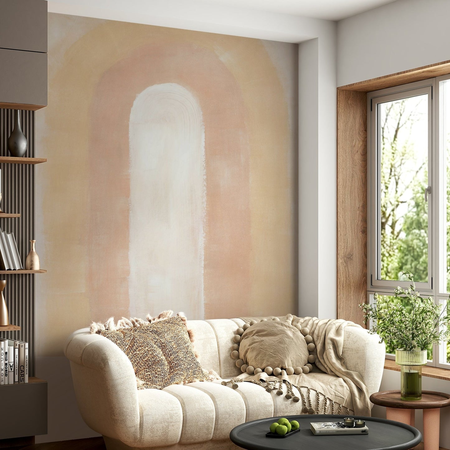Golden curved mural for walls GD267


