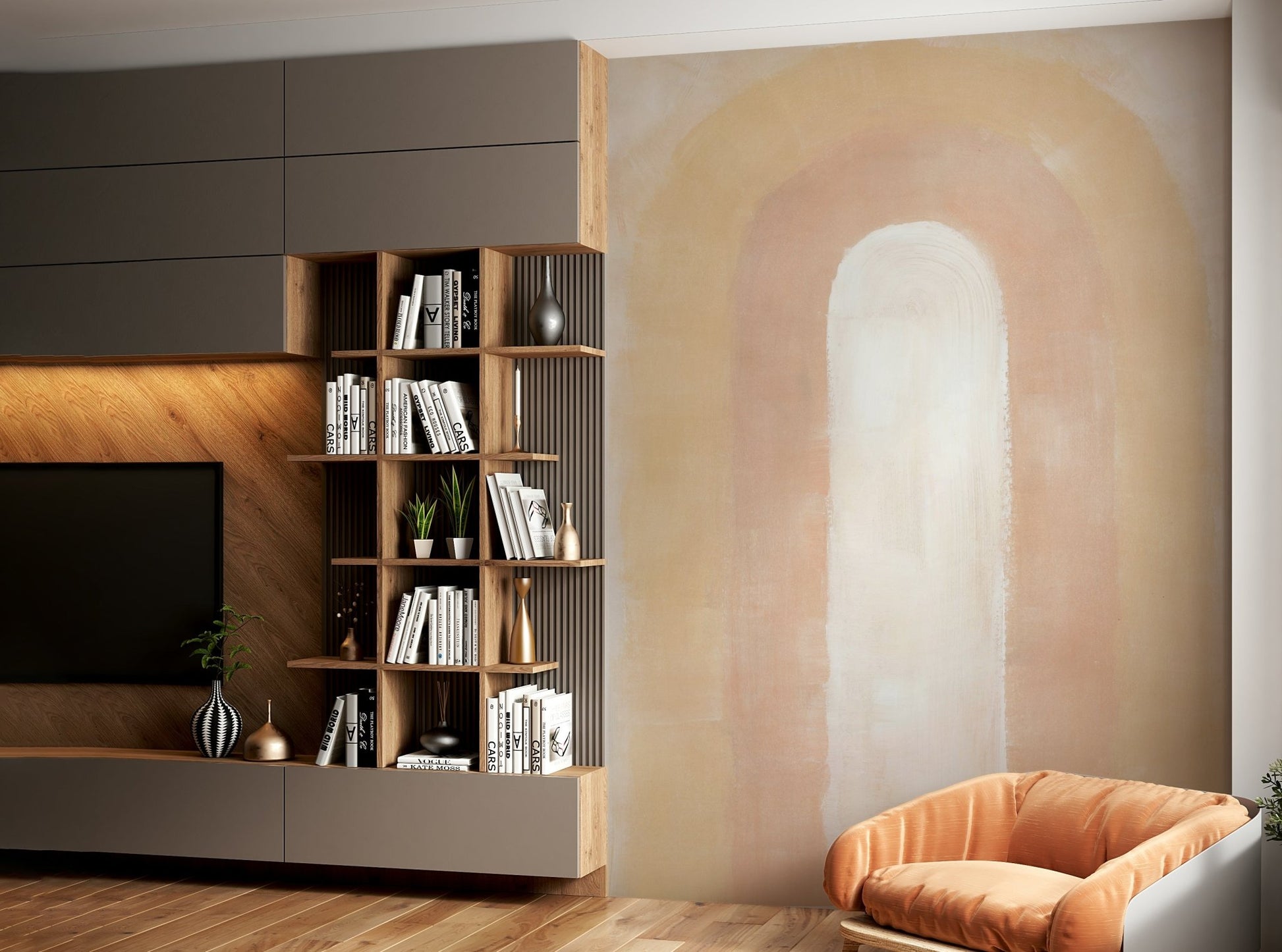 Warm glow arch pattern wallpaper GD267

