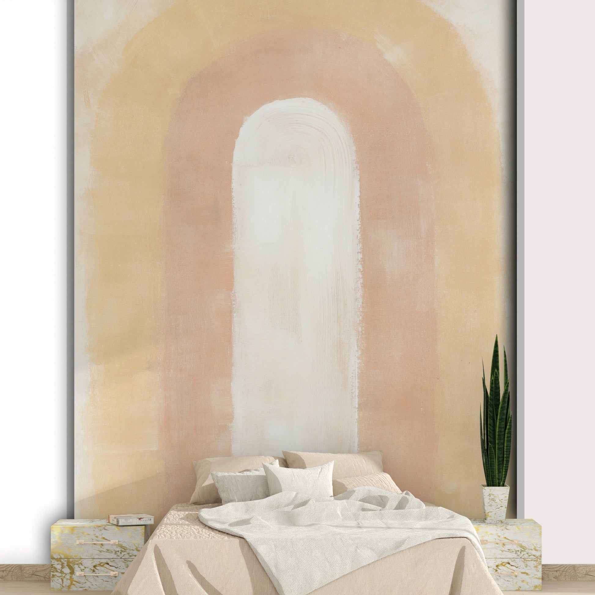Soft golden hue arch wall mural GD267

